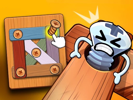 Wood Bolt Puzzle - Logic Challenge